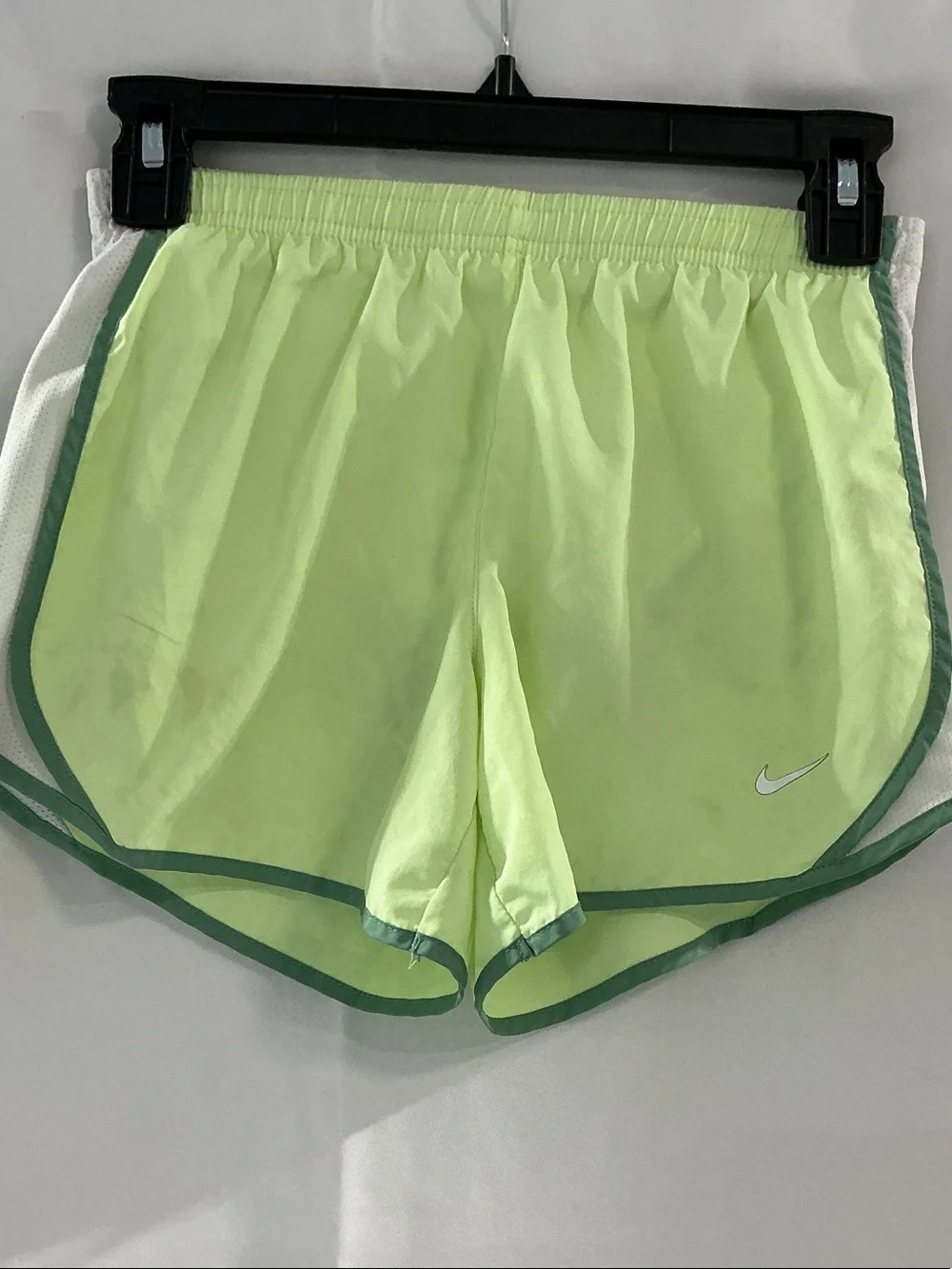 Nike Dri-Fit Neon Lime Shorts with Green Trim